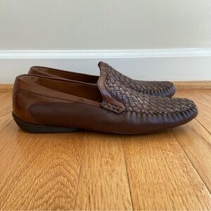Mezlan Loafer Shoes Mens 11.5 Brown Basketweave Woven Leather Formal Business